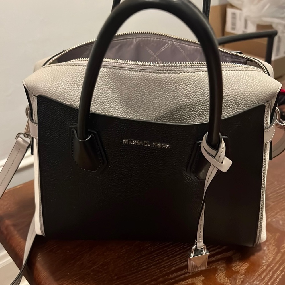 Mercer Medium Color-Block Leather Belted Satchel